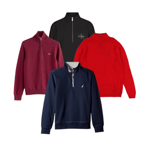 PULLS 1/4 ZIP DE MARQUE