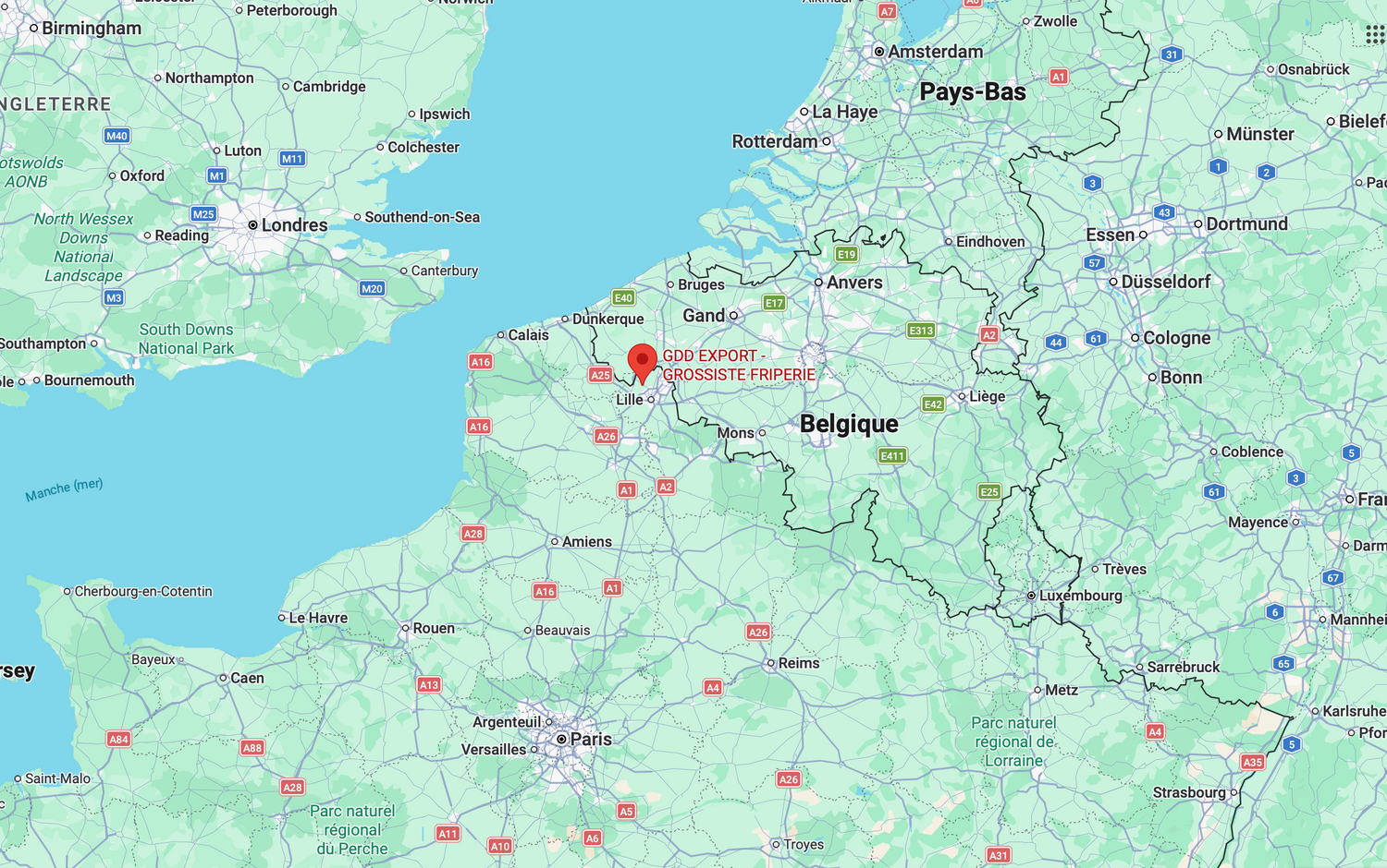 Point GPS sur une carte qui cible GDD EXPORT