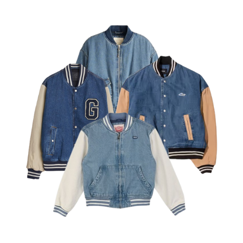VESTES VARSITY EN JEAN